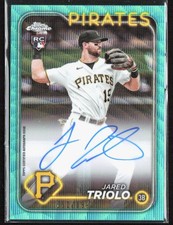 2024 Topps Chrome Jared Triolo Aqua Wave Refractor Auto Rookie /199 #RA-JTR