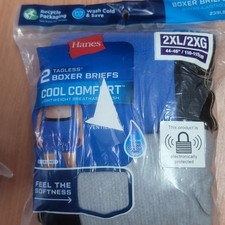 2XL Hanes Mens 2-PACK Tagless Soft & Breathab...