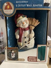 Santa's Power Snowman 6 Outlet Wall Adapter Turn 1 Outlet Into 6 New In Box B2