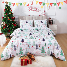 3 Pieces Christmas Duvet Cover King Christmas Tree Snowflake Duvet Cover Set Kin