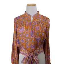Top Boho Floral Rachel Roy Para Mujer XS Rayón Corbata Envoltura Frontal Campesino Bohemio