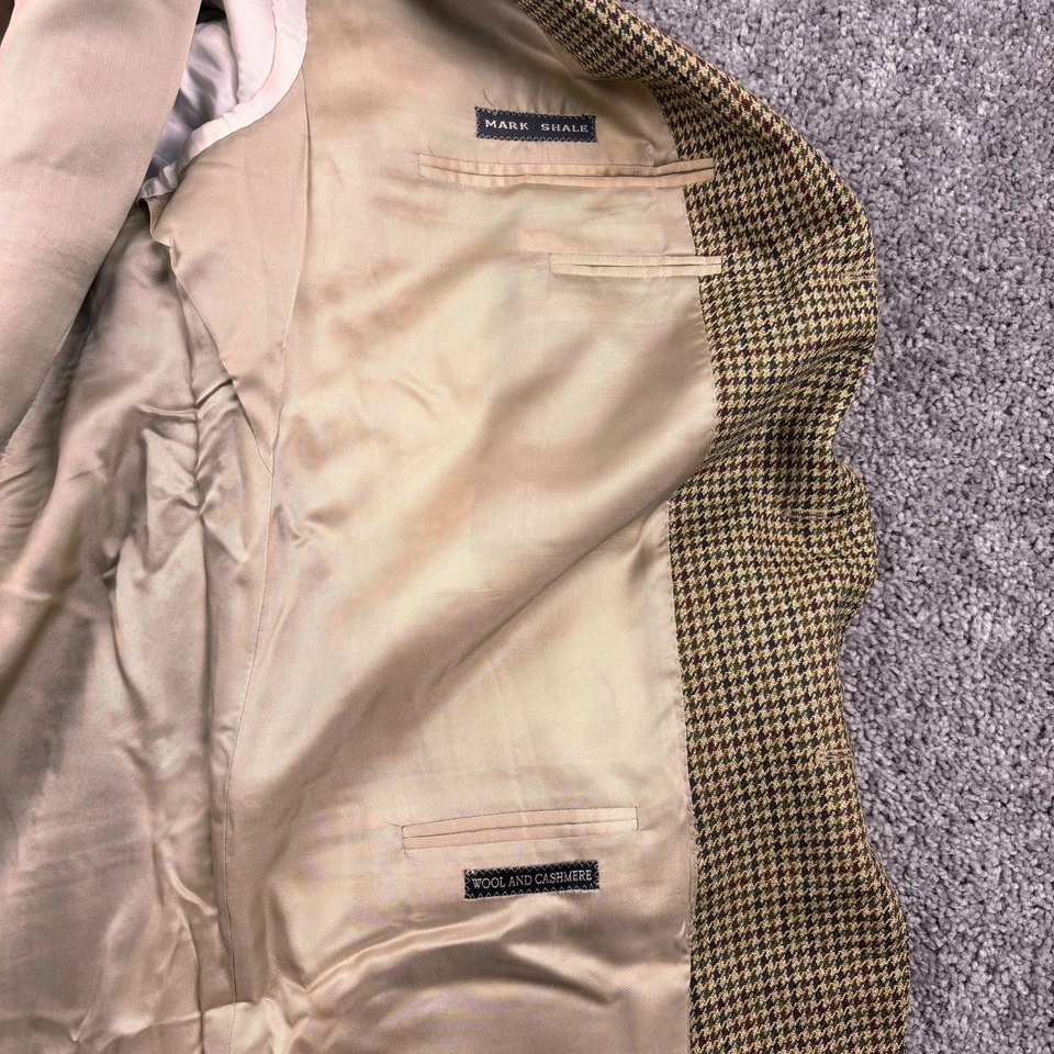 Corneliani Suit Jacket Mens 44R Houndstooth Cashmere Blend Made Italy - Image 4 of 4