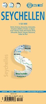 LAMINATED SEYCHELLES MAP BY BORCH (ENGLISH EDITION) **BRAND NEW**