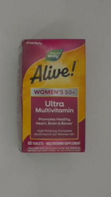 8/27 Nature's Way Alive! Ultra Potency Multivitamin for Women 50 Plus, Complete