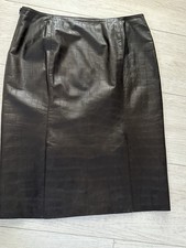 Valentino Calfskin Leather Skirt Size 46/10 Made In Italy
