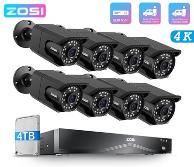 ZOSI H.265+16CH 4K NVR PoE IP Security Camera System Outdoor Audio Record 4TBHDD