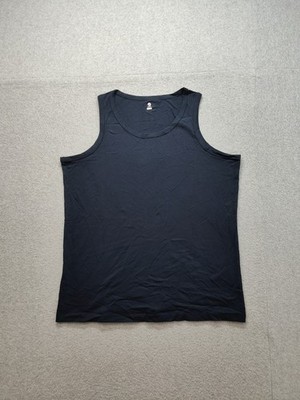 Lapasa Men Tank Top L Black Sleeveless Muscle Tee Comfort Stretch 100% Cotton
