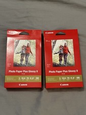 2 Pack New Genuine Canon Photo Paper Plus Glossy II 4x6 PP-301, 100 Sheets