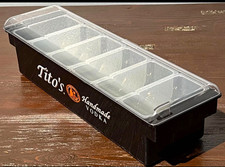 Tito's Handmade Vodka 6-Compartment Bar Caddy Garnish Tray w/ Lid