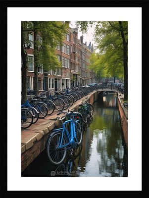 Intimate Amsterdam Canals Framed Wall Art Poster Canvas Print Picture