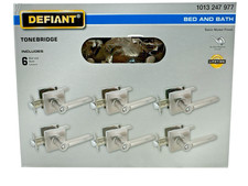 Defiant Tonebridge Bed & Bath Door Levers Satin Nickel 6 Pk 1013 247 977 New