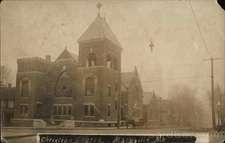 Maryville, Missouri MO Christian Church 1907 Original Vintage Real Photo RPPC