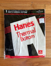 Vintage Hanes Men's Thermal Long Johns Base Layer Bottom Waffle