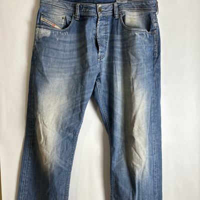 Diesel Jeans Mens 34x32 Blue Larkee Denim Pant Relaxed Light Wash