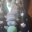 Handmade Novelty Pencil w/ Character Topper, Blue White Geometric Hearts — photo 3