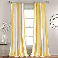  Wilbur Stripe Light Filtering Window Curtain 52"W x 84"L (Pack of 2) Yellow