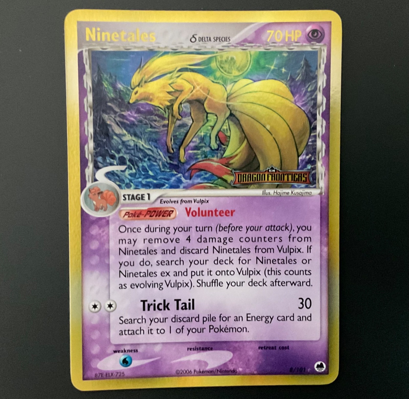 Ninetales 8/101 reverse holo from ex Dragon Frontiers. NM unplayed condition