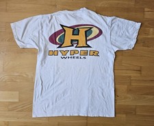 READ Hyper Wheels Vintage T Shirt Large White 90s Skateboard Inline Rollerblade