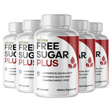 Free Sugar Plus- Blood Support- 5 Bottles- 300 Capsules