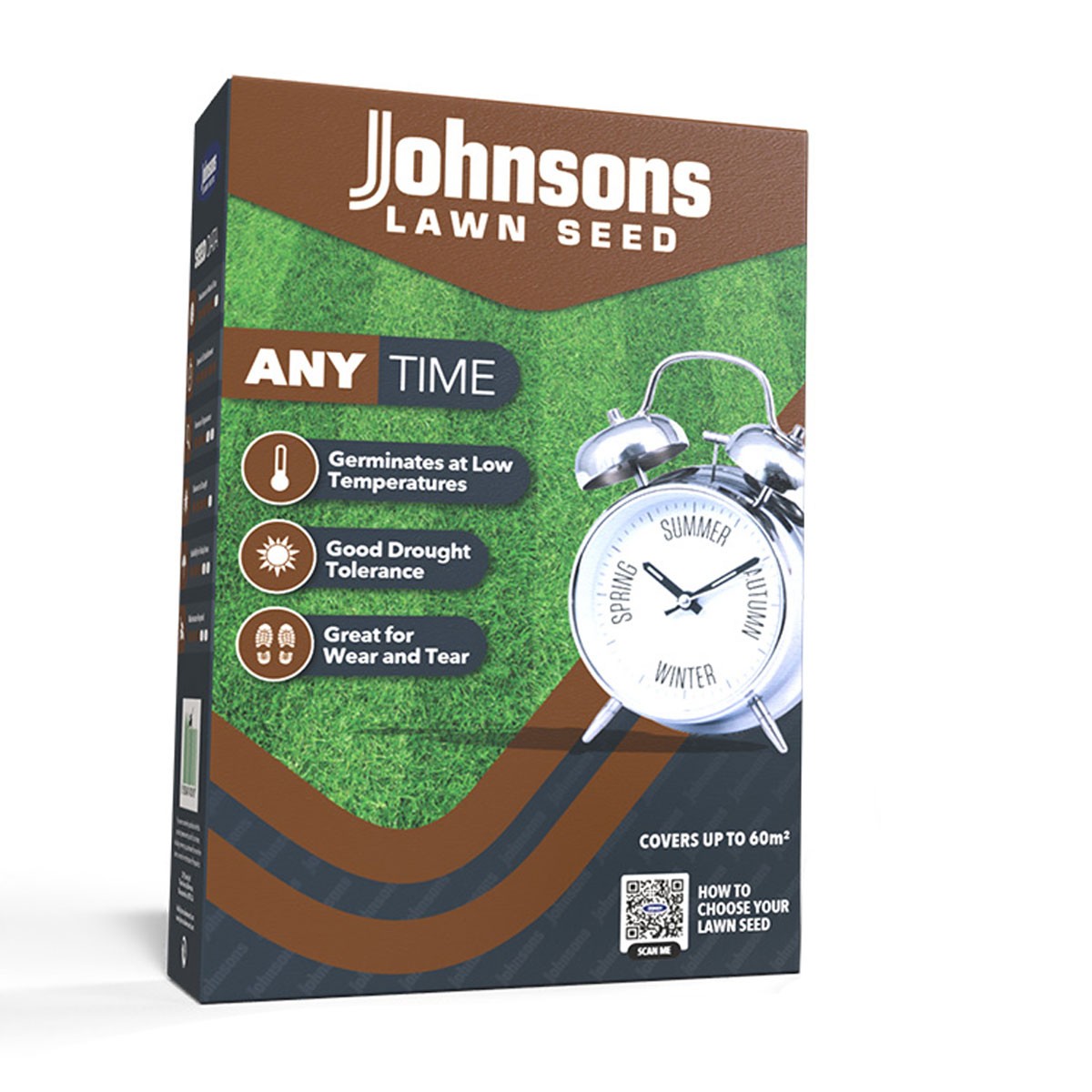 Johnsons Garden Anytime Any Time Lawn Grass Seed - 60SQM