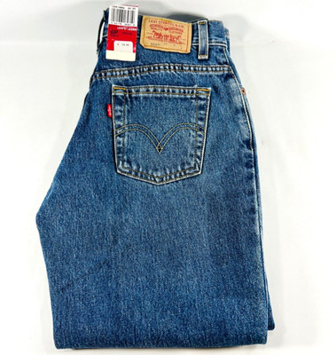 Women's Levis Jeans Petite 550 Classic Cut Relaxed Fit Tapered Leg 6P Blue/NTW
