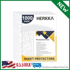 Sheet Protectors, 1000 Pack Heavy Duty Clear Plastic Page Protectors Sheet Rein