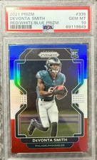 2021 Panini Prizm - Rookie Red White & Blue Prizm #335 Devonta Smith (RC) PSA 10