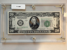 1934-c 20 Federal Reserve Note--fr. 2057 New York--in Acrylic Frame