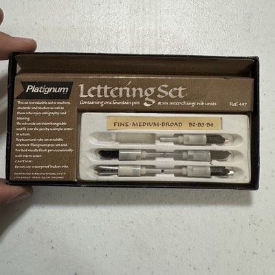 Platignum Silverline Lettering Calligraphy Set - 5 Nibs - No Pen