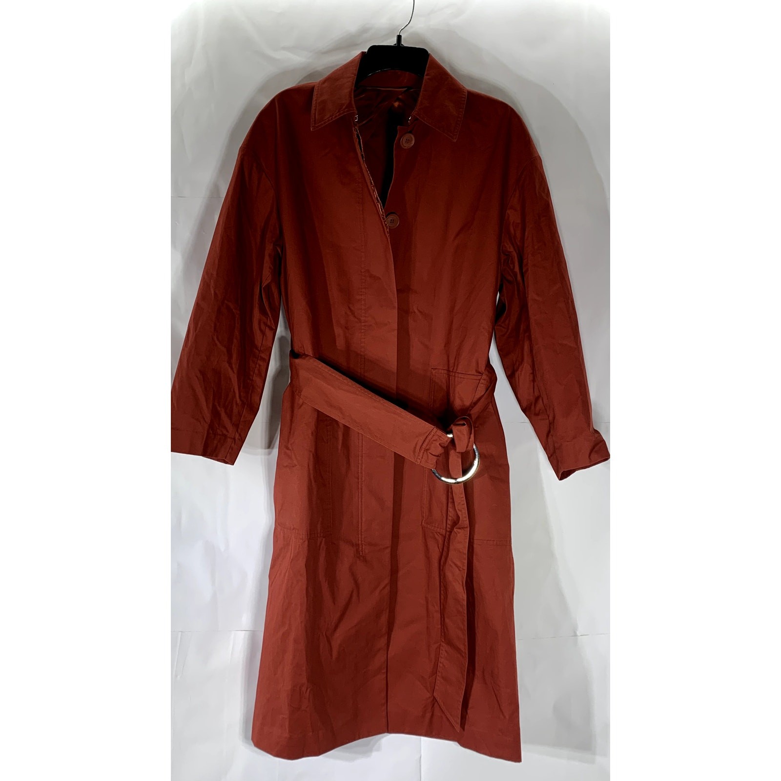 ALTRA & ALTRE STORIE Trench donna oversize con cintura ruggine e bottoni TG 2