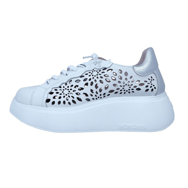 Wonders Roma:  Zapatos Para Mujer Blanco Con Plataforma Piel Ligero A-3641