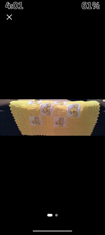 NEW HAND MADE YELLOW/WHITE BABY QUILT WITH 2 BIBS