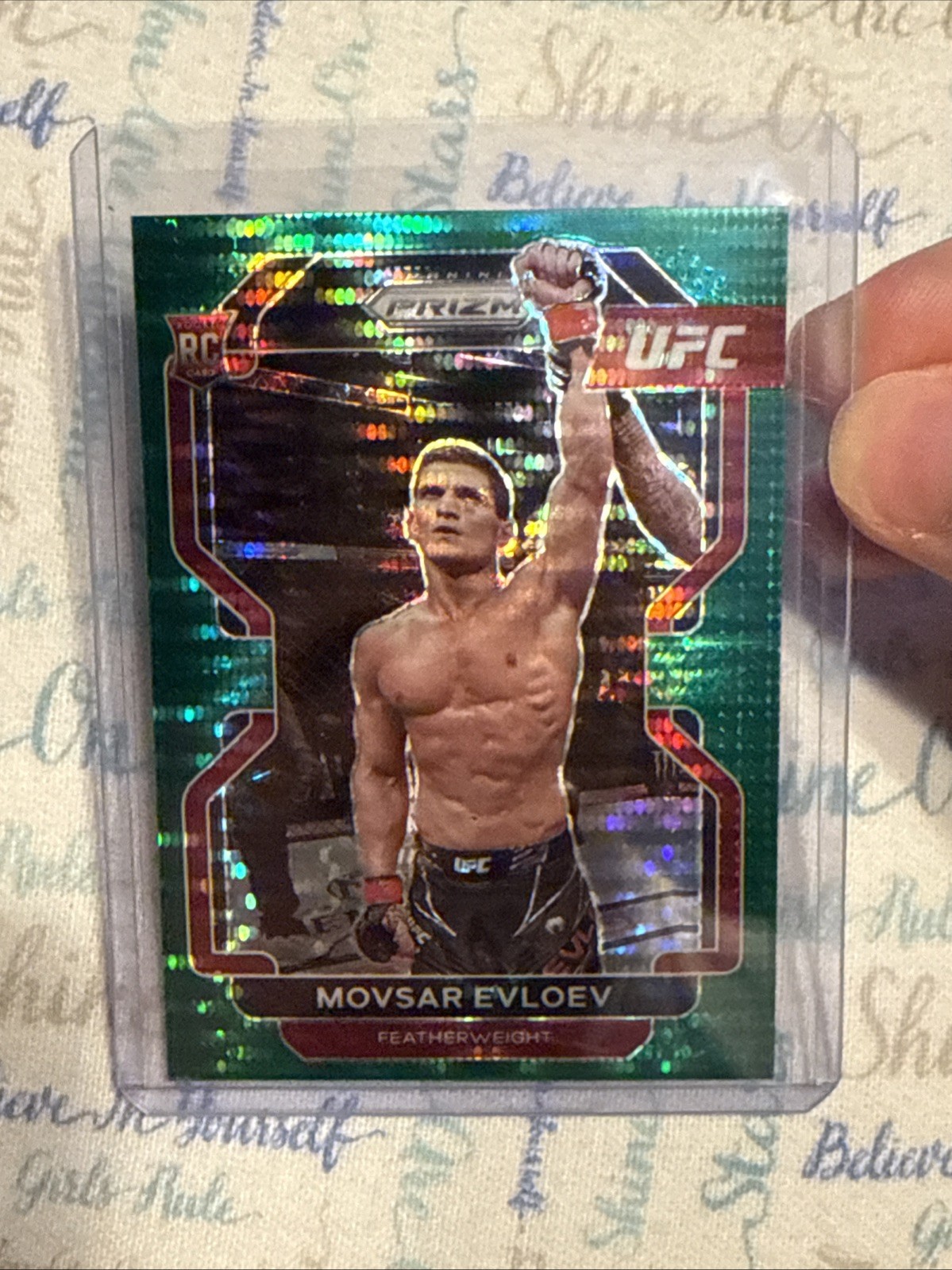 2022 Panini Prizm UFC Movsar Evloev Rookie Green Pulsar /25 Ssp #1 Contender