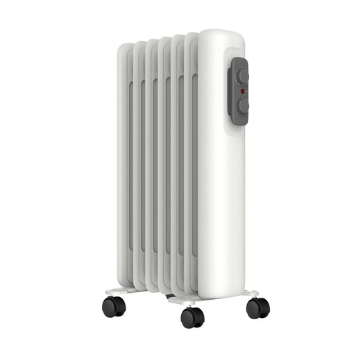 Portable 1500W Oil Filled Radiator Heater, Adjustable Thermostat, 3 Heat Setting