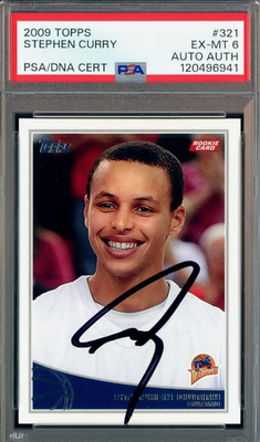 2009 Topps Stephen Curry #321 RC Rookie PSA 6 EX-MT PSA DNA On