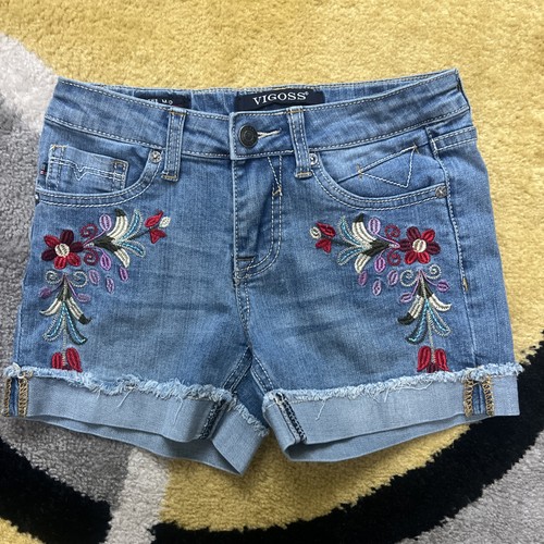 Little Girls Size 10 Denim Stretch Shorts Lot Of 2, Hudson And Vigoss Youth - Picture 3 of 18