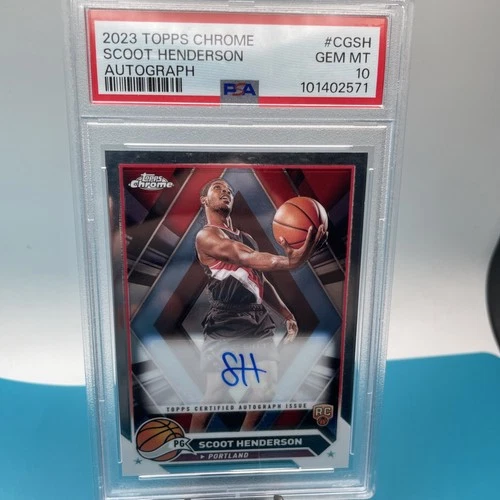 2024 Topps Chrome Scoot Henderson RC Auto PSA 10 GEM MT Rookie RARE Blazers