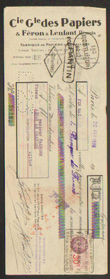 PARIS (19. JAHRHUNDERT) VERPACKUNGSPAPIERFABRIK ''FERON & ENFANT vereint'' 1936
