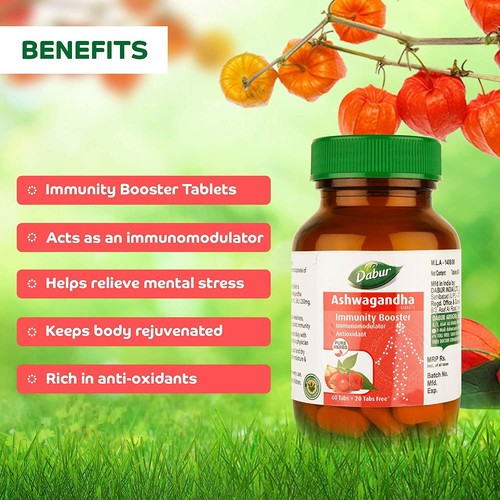 DABUR Tulsi, Amla, Gilloy, Turmer Tablet Respiratory Health Boosts Immunity 80 T - Picture 23 of 24