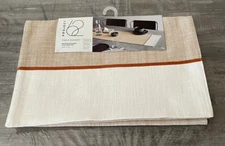 PROJECT 62 Rectangle Table Runner 72" x 14" White Tan 100% Cotton NEW Kitchen 
