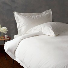 QUEEN 3 PIECE WHITE SOLID DUVET COVER SET 1000 THREAD COUNT 100 EGYPTIAN COTTON