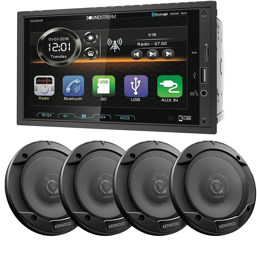 Автомобильная стереосистема VM622HB Double DIN 62 2 ПАРЫ коаксиальных динамиков Kenwood 6-12 27090₽