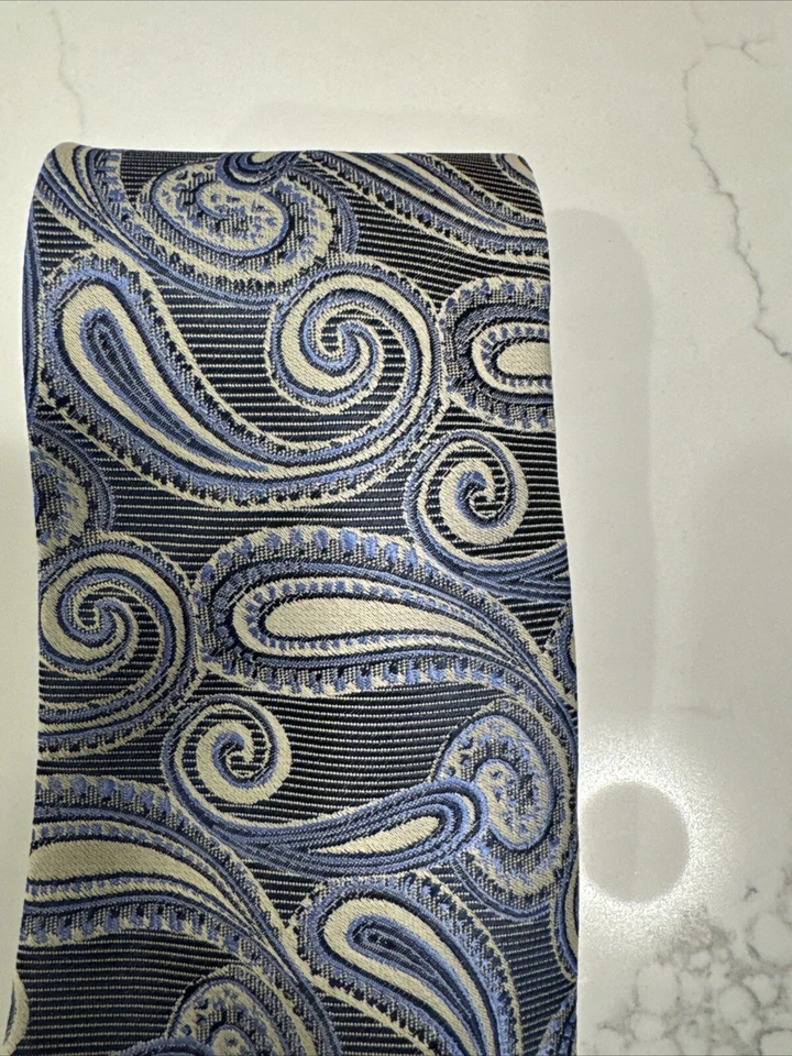 Corbata de seda con textura de cachemira COVONA para hombre Foto 4 de 4