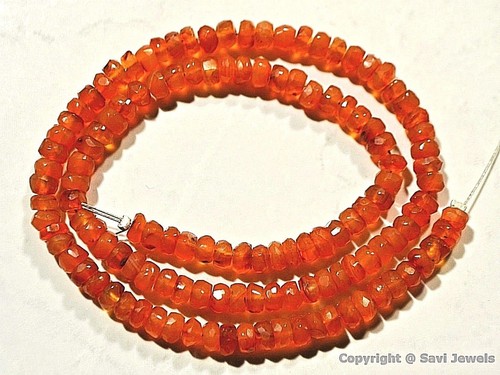 Cuentas rondelle facetadas de cornalina 3,5-4 mm/4,5 mm/4,5-5 mm 14" str (seleccionar tamaño A) - Imagen 1 de 3