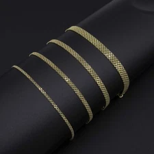 7.25" Bismark Chain Bracelet Real 14K Yellow Gold All Sizes