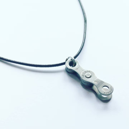 Mountain Bike Chain Necklace Gift for Cyclist Bicycle Rider made from Upcycled