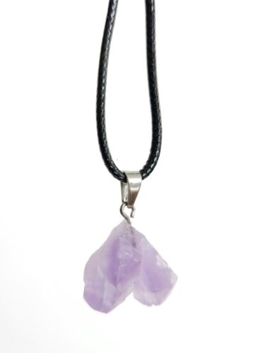 Raw Amethyst Crystal Necklace Pendant Freeform Natural Small Gemstone Spiritual - Picture 4 of 15