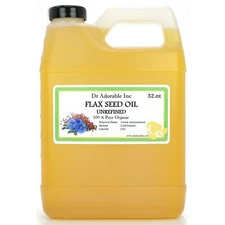 32 OZ/1 QUART ORGANIC FLAX SEED CARRIER OIL PURE COLD PRESSED 