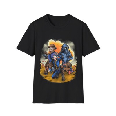 Fallout and Futurama Futurout T-shirt Unisex Cotton Black Tee LI1432