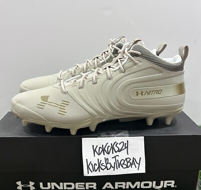 Under Armour Nitro Mid MC Football Cleats Khaki USA Size 12